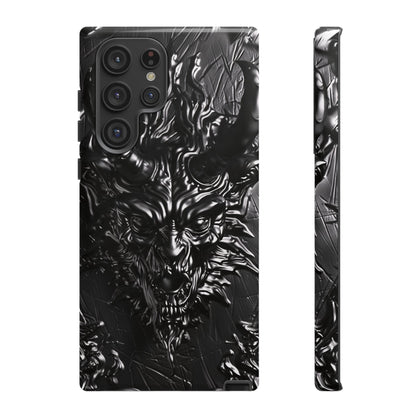 Silver Devil Phone Case – Gothic Demon Design for iPhone, Samsung Galaxy, and Google Pixel Devices