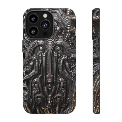 Biomechanical Horror Phone Case – Dark Sci-Fi Design for iPhone, Samsung Galaxy, Google Pixel Devices