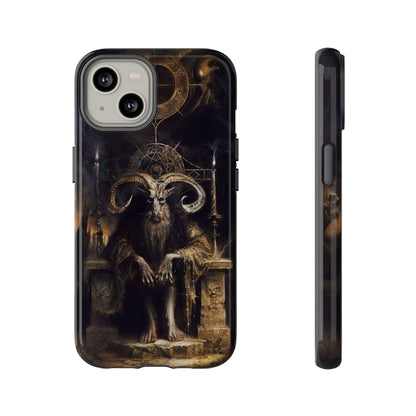 Dark Gothic Goat Demon Phone Case - Occult Horned Beast Art Design