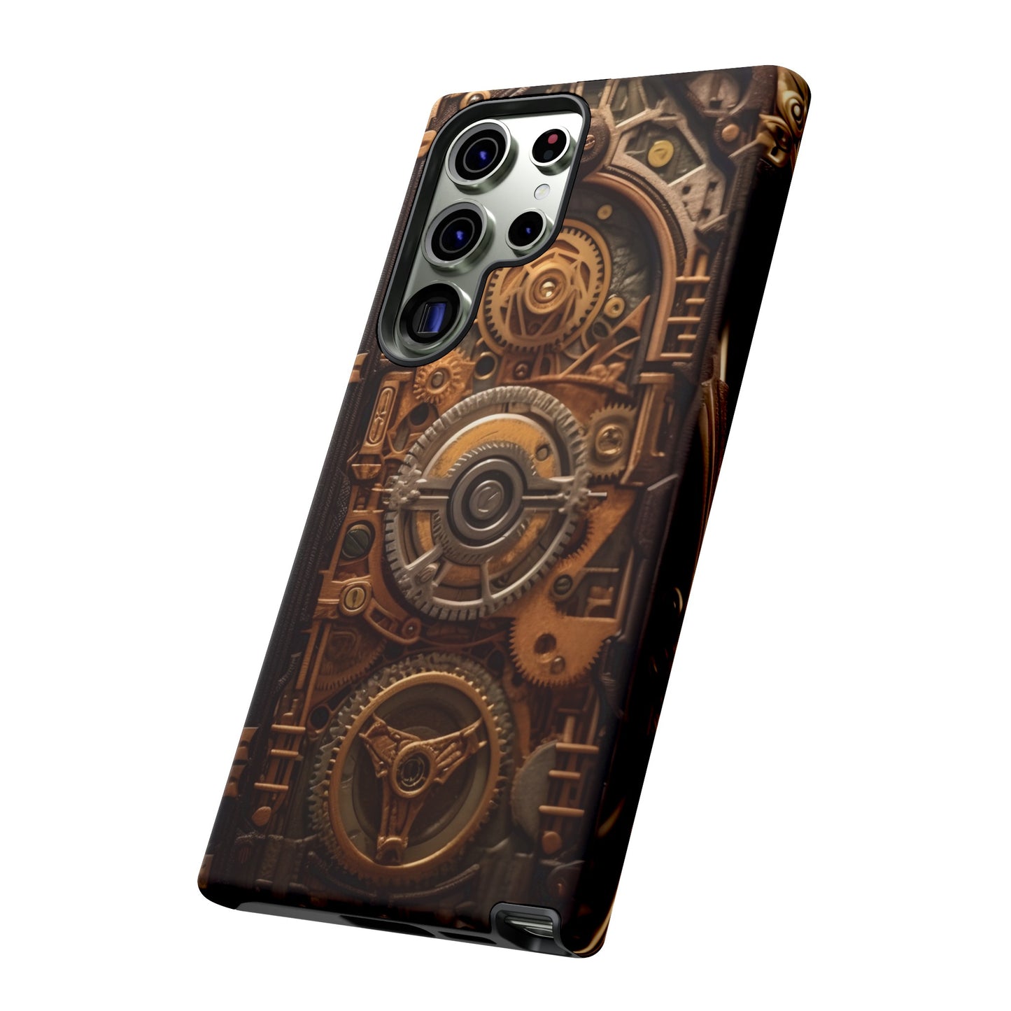 Gearworks Tough Phone Case – Steampunk Clockwork Design for iPhone, Samsung Galaxy, and Google Pixel Devices