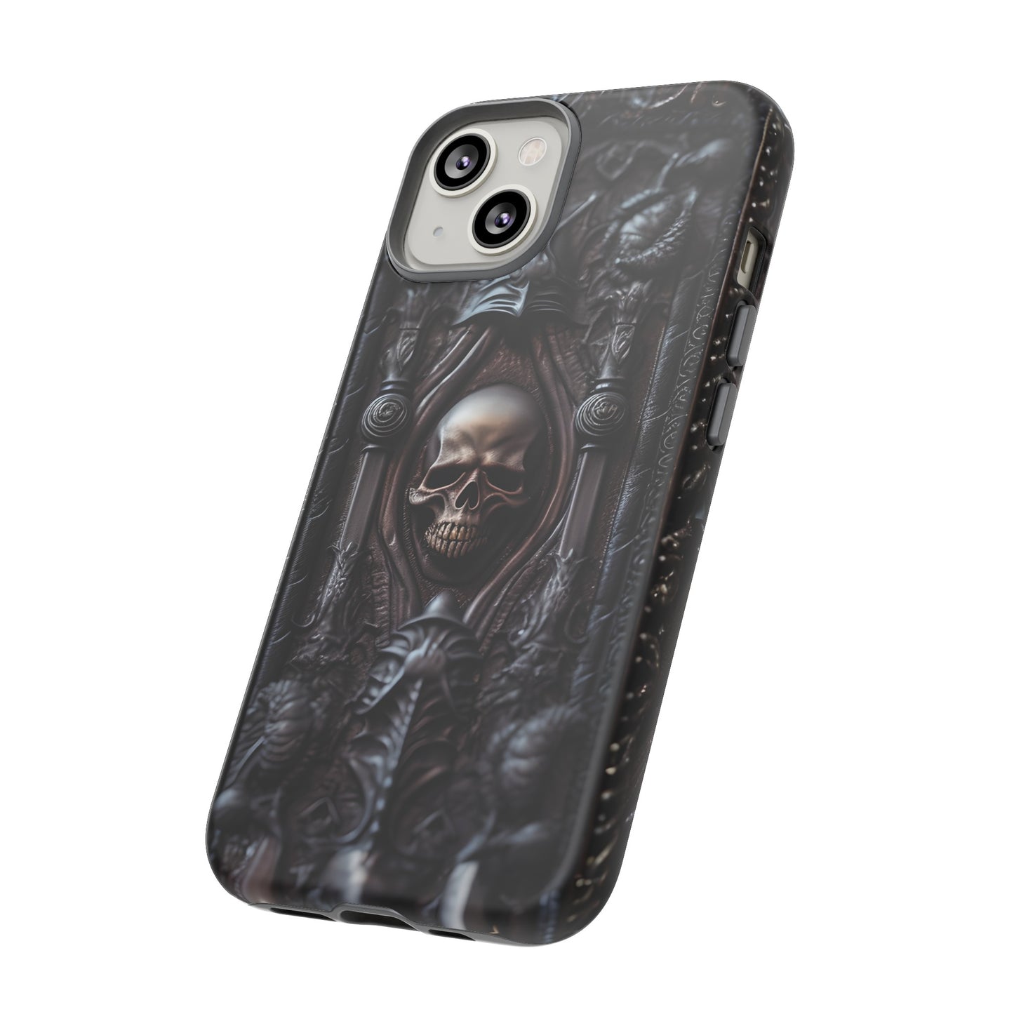 Dark Grimoire of Death Tough Phone Case – Gothic Skull Vampiric Design for iPhone, Samsung Galaxy, and Google Pixel Devices