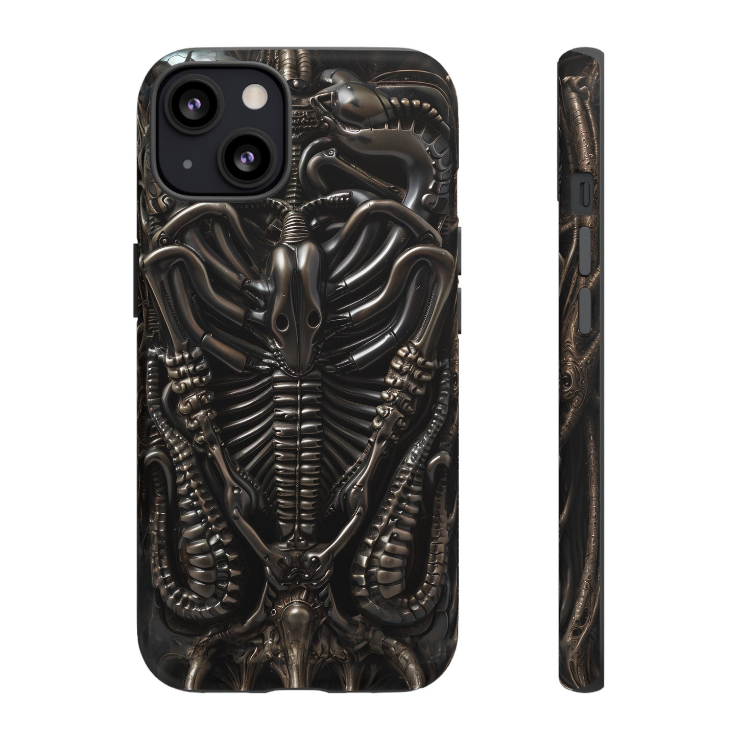 Biomechanical Nightmares Tough Phone Case – Alien Horror Design for iPhone and Samsung Galaxy Devices