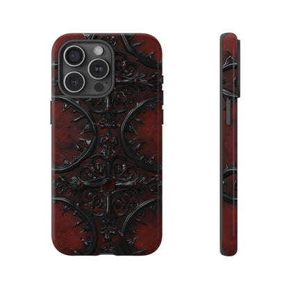 Vampiric Leather Phone Case for iPhone, Samsung Galaxy, and Google Pixel Devices - Gothic Ornate Design