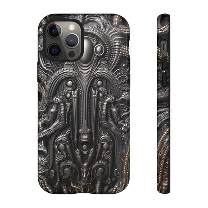 Biomechanical Horror Phone Case – Dark Sci-Fi Design for iPhone, Samsung Galaxy, Google Pixel Devices