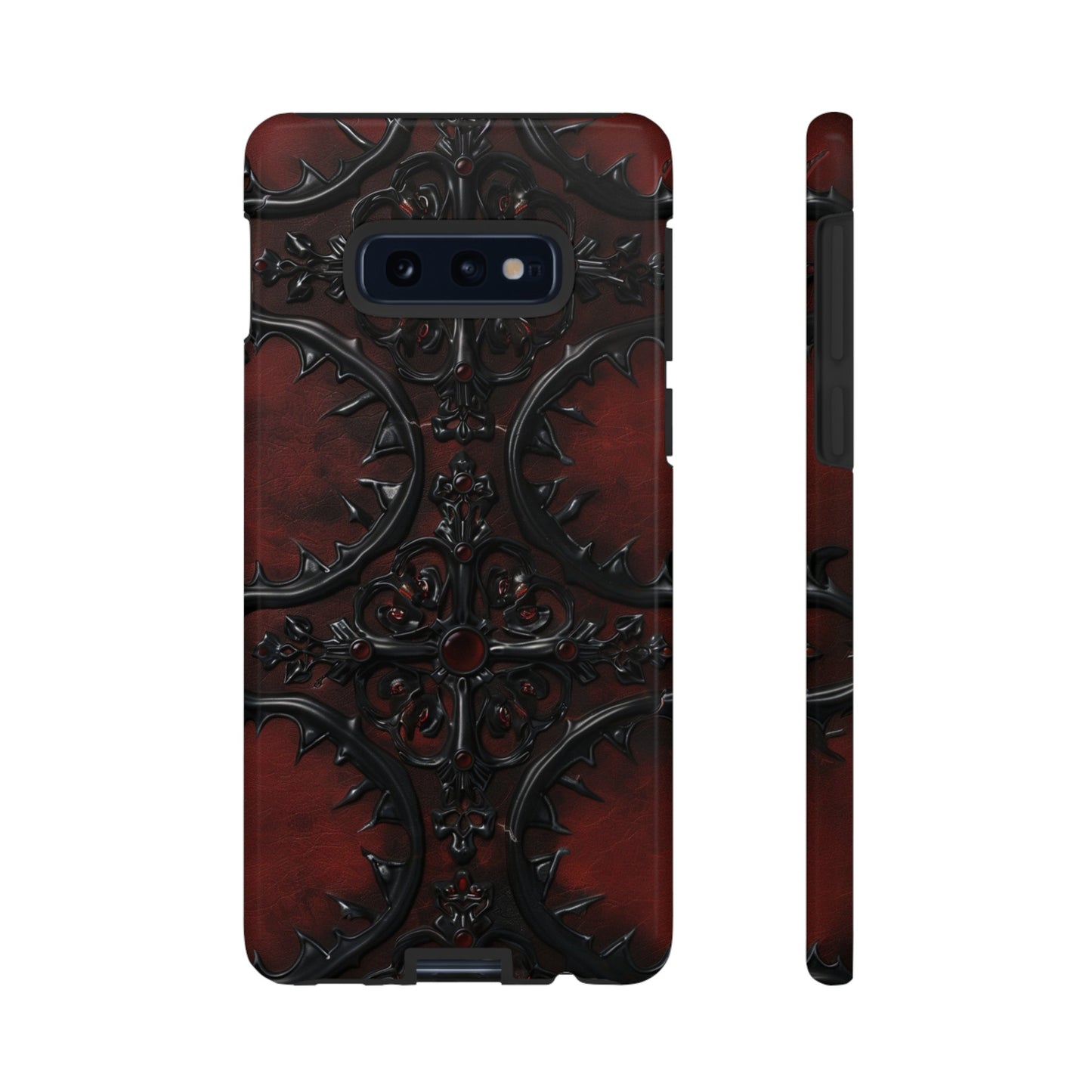 Vampiric Leather Phone Case for iPhone, Samsung Galaxy, and Google Pixel Devices - Gothic Ornate Design