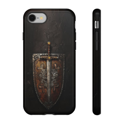 Medieval Sword and Shield Phone Case - For iPhone, Samsung Galaxy, and Google Pixel Devices
