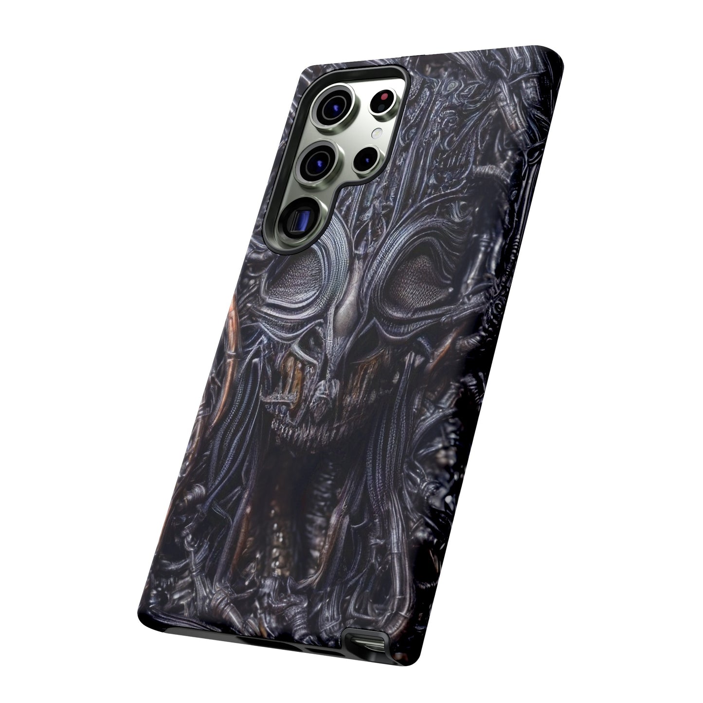 Biomechanical Horror 2 Phone Case – Futuristic Alien Horror Design for iPhone, Samsung Galaxy, and Google Pixel Devices