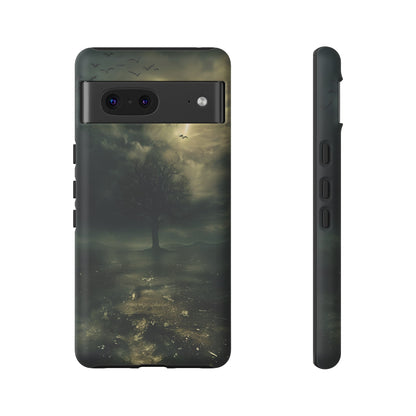 The Tree of Desolation Phone Case – Dark Fantasy Gothic Art with Full Moon for iPhone, Samsung Galaxy, and Google Pixel Devices