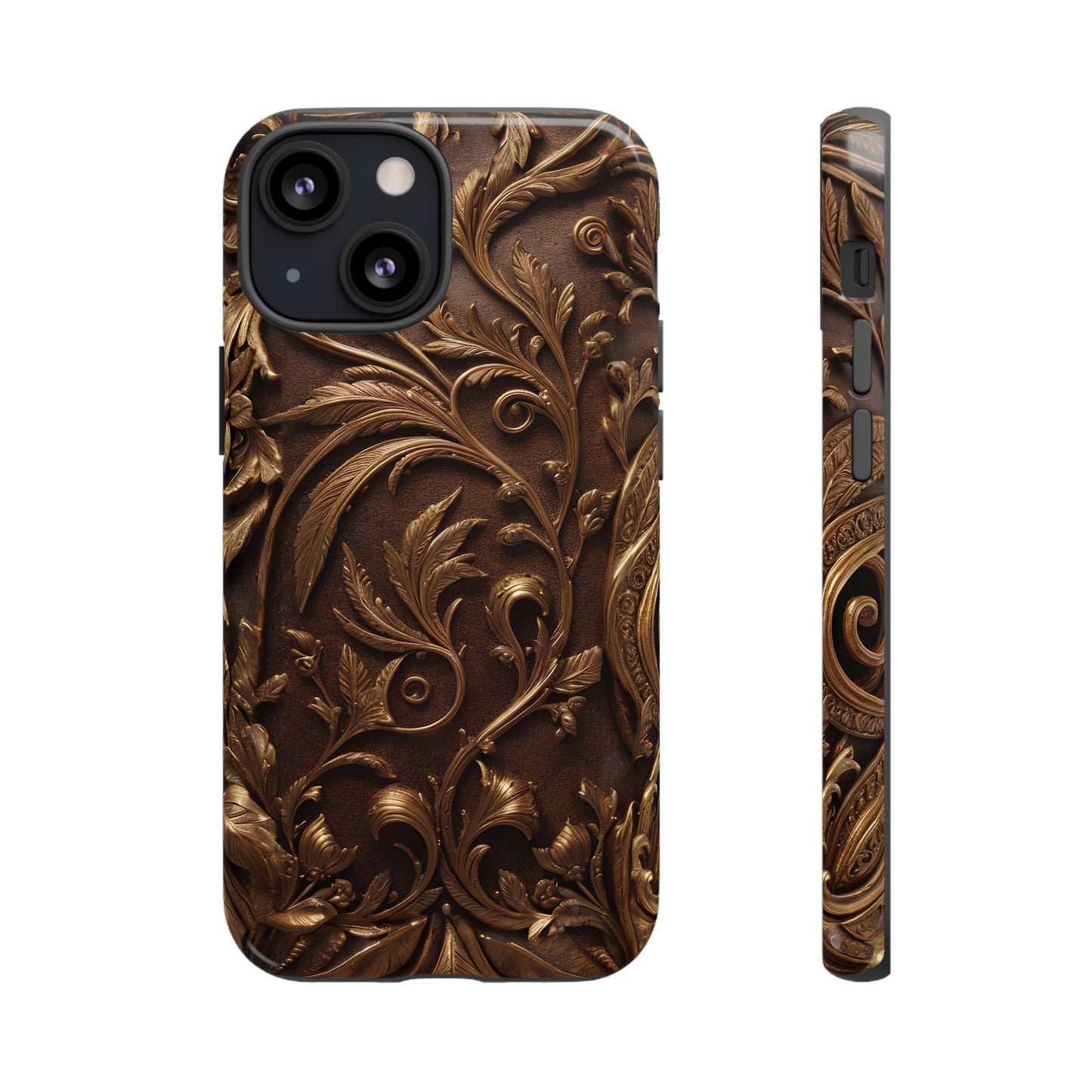 Elegant Bronze Phone Case – Victorian Floral Design for iPhone, Samsung Galaxy, and Google Pixel Devices