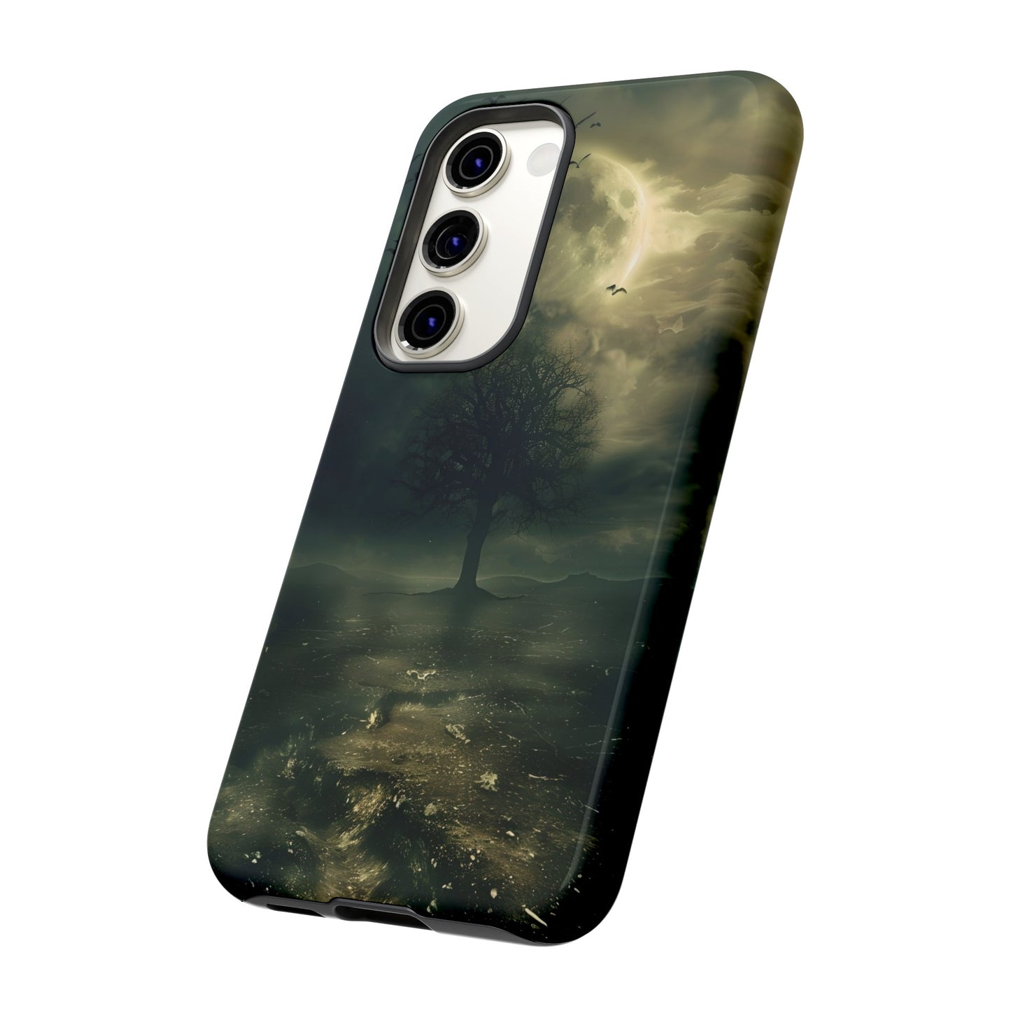 The Tree of Desolation Phone Case – Dark Fantasy Gothic Art with Full Moon for iPhone, Samsung Galaxy, and Google Pixel Devices