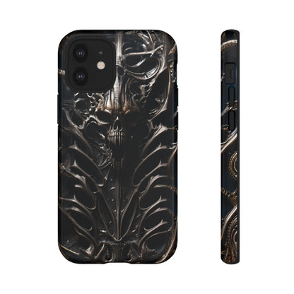 Biomechanical Horror 3 Tough Phone Case – Futuristic Alien Skull Design for iPhone, Samsung Galaxy, and Google Pixel Devices