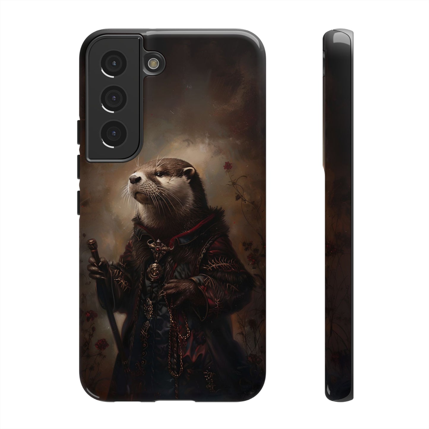 Noble Otter King Phone Case - Vintage Gothic Animal Art Design for iPhone, Samsung Galaxy, and Google Pixel Devices