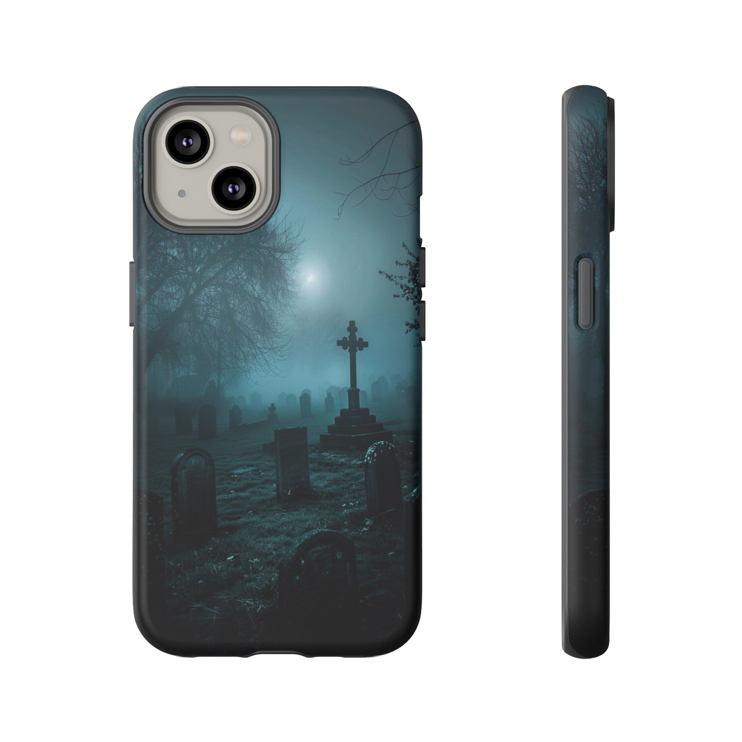 Graveyard at Night Phone Case – Eerie Cemetery Design for iPhone, Samsung Galaxy, and Google Pixel Devices