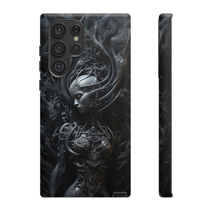 Biomechanical Beauty Phone Case – Futuristic Alien Design for iPhone, Samsung Galaxy, and Google Pixel Devices