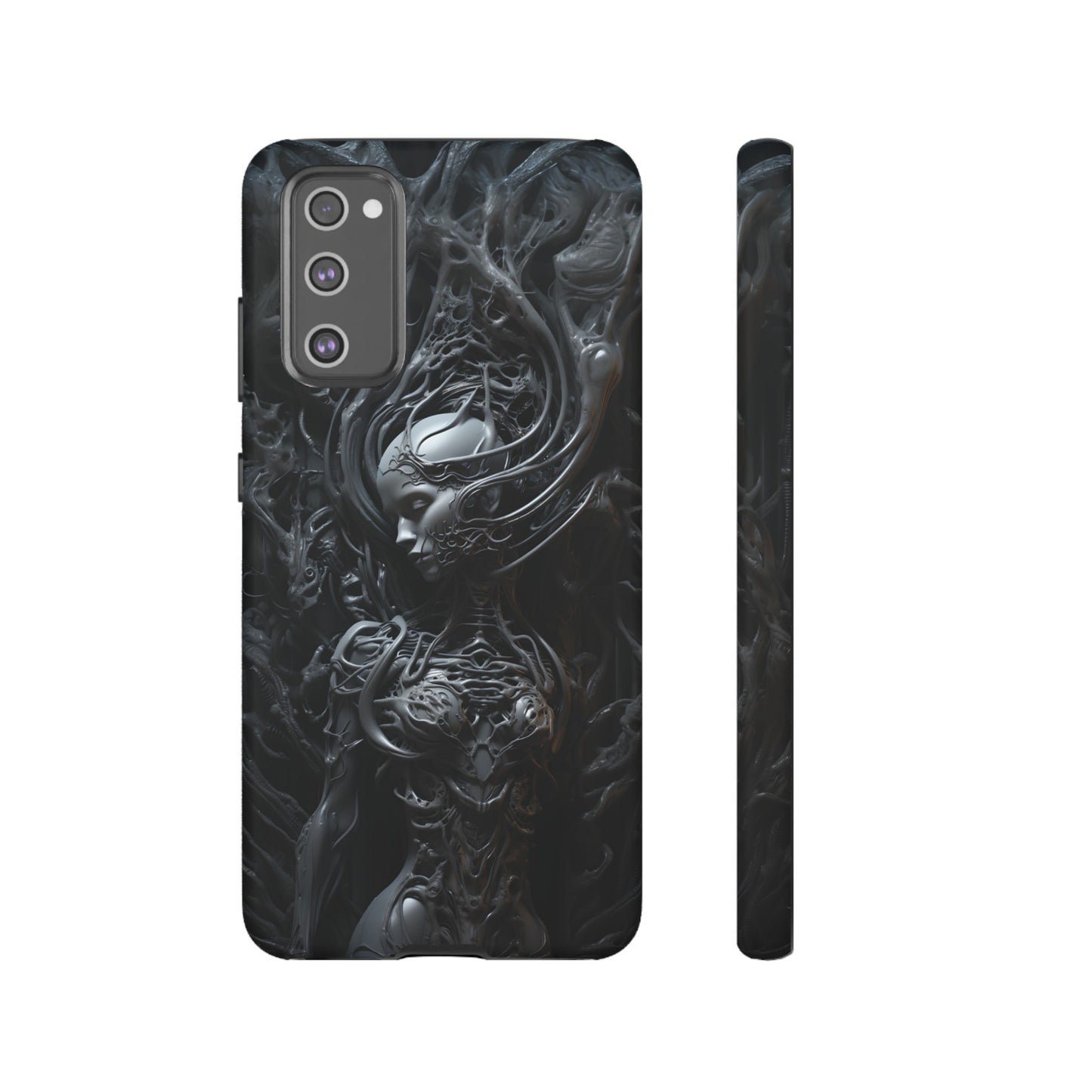 Biomechanical Beauty Phone Case – Futuristic Alien Design for iPhone, Samsung Galaxy, and Google Pixel Devices