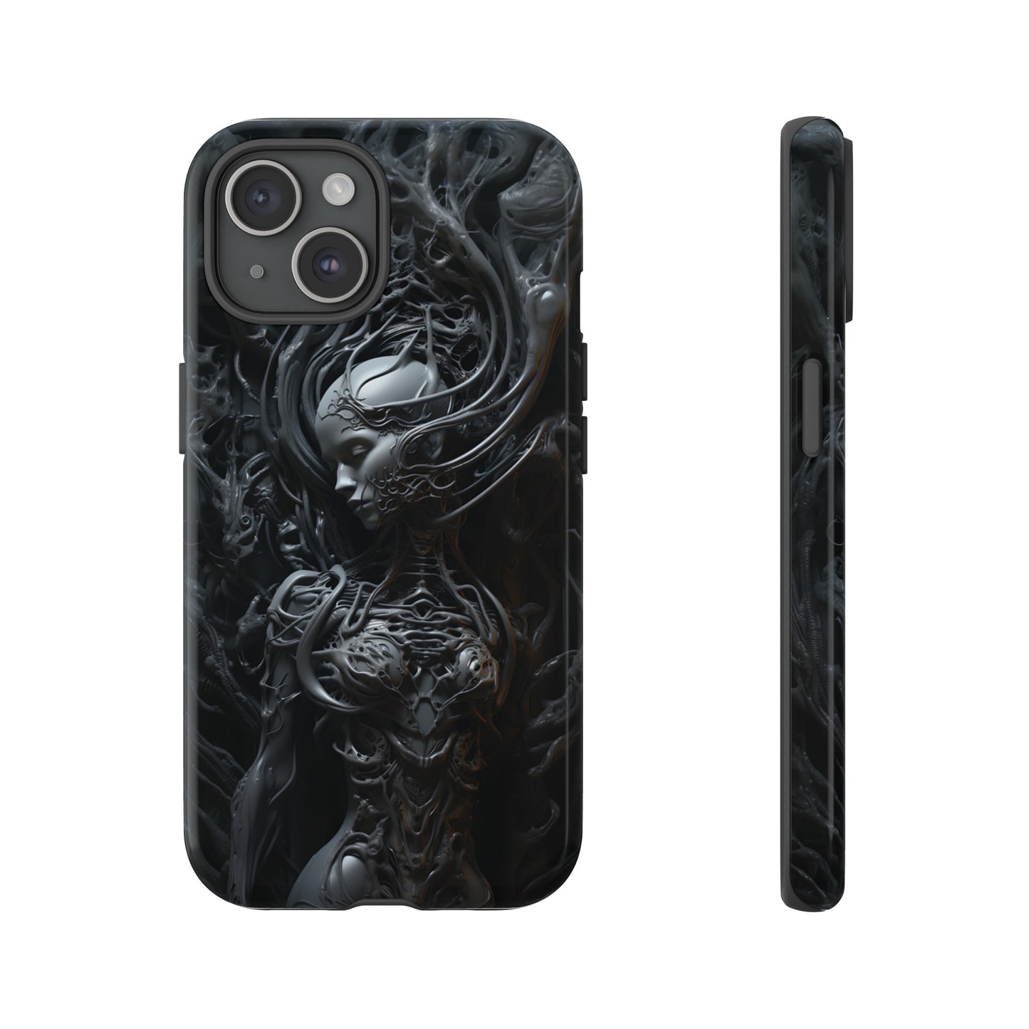 Biomechanical Beauty Phone Case – Futuristic Alien Design for iPhone, Samsung Galaxy, and Google Pixel Devices