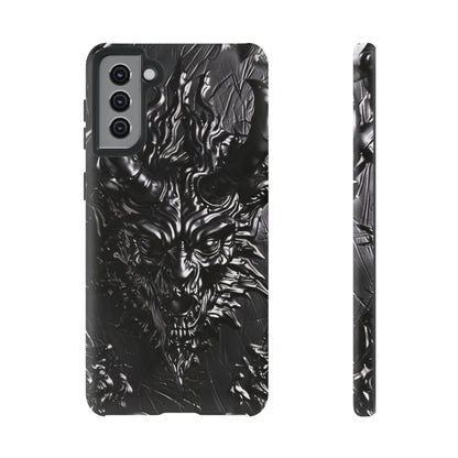 Silver Devil Phone Case – Gothic Demon Design for iPhone, Samsung Galaxy, and Google Pixel Devices