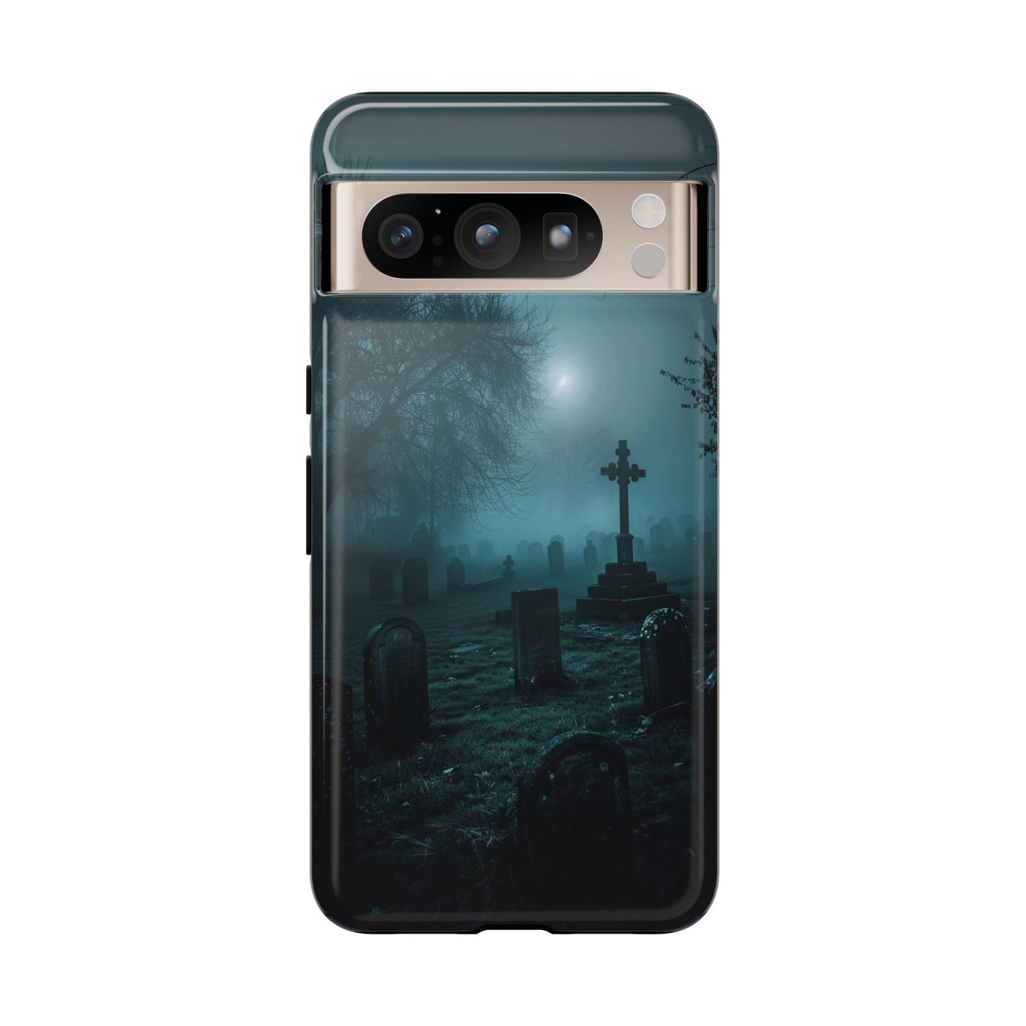 Graveyard at Night Phone Case – Eerie Cemetery Design for iPhone, Samsung Galaxy, and Google Pixel Devices