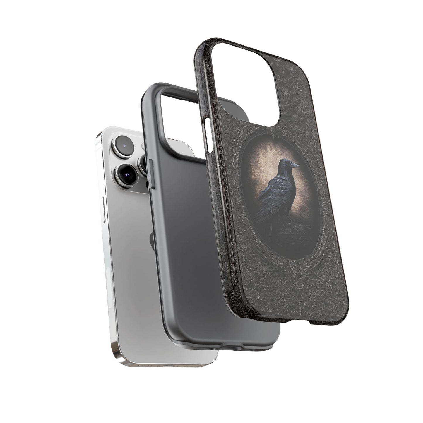Gothic Raven Phone Case - Mysterious Dark Bird Design