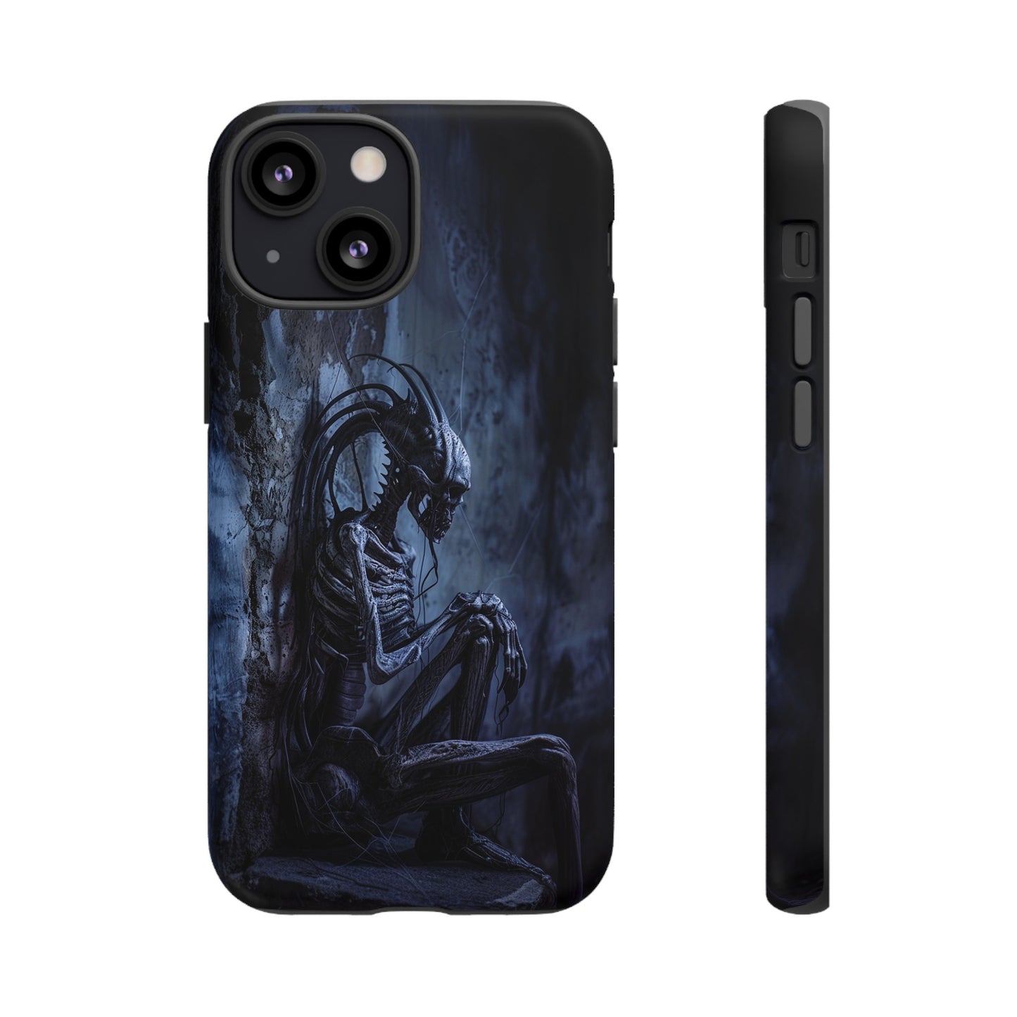 Gothic Alien Skeleton iPhone Case - Sci-Fi Horror Design