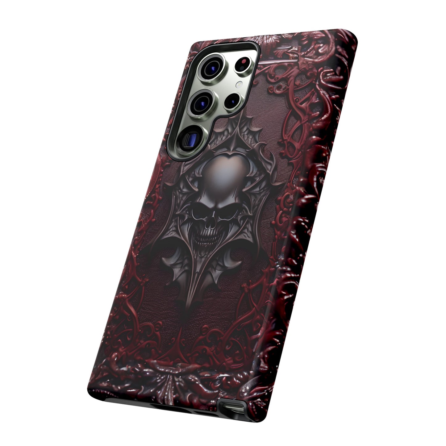 Vampiric Tough Phone Case – Gothic Skull Vampire Design for iPhone, Samsung Galaxy, and Google Pixel Devices