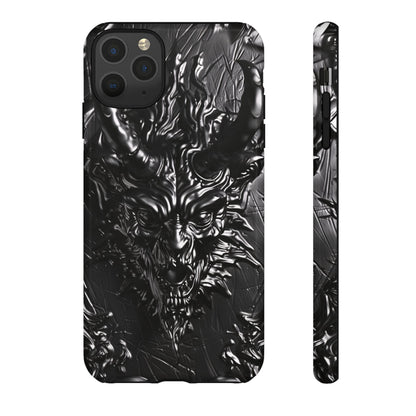 Silver Devil Phone Case – Gothic Demon Design for iPhone, Samsung Galaxy, and Google Pixel Devices