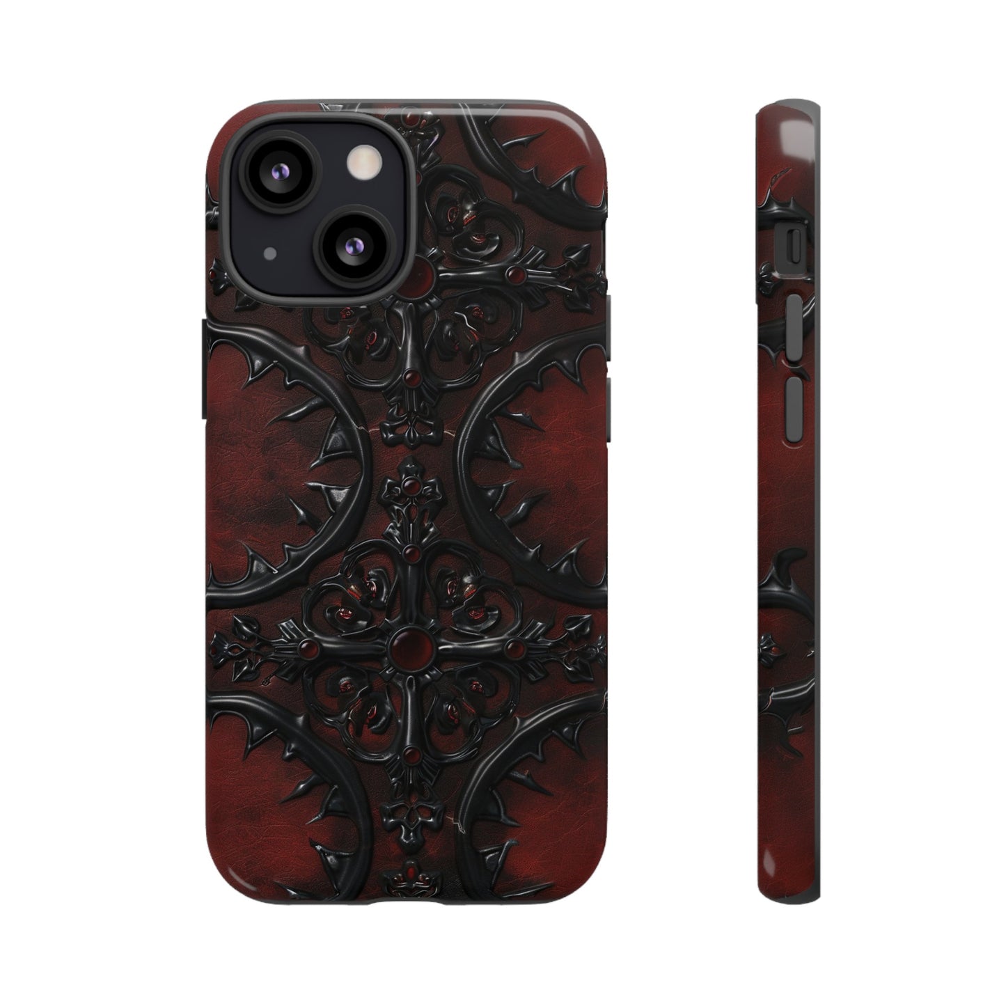 Vampiric Leather Phone Case for iPhone, Samsung Galaxy, and Google Pixel Devices - Gothic Ornate Design