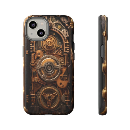 Gearworks Tough Phone Case – Steampunk Clockwork Design for iPhone, Samsung Galaxy, and Google Pixel Devices