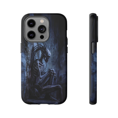 Gothic Alien Skeleton iPhone Case - Sci-Fi Horror Design