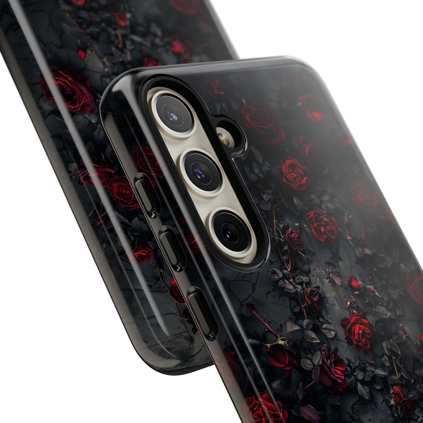 Gothic Roses Tough Phone Case – Elegant Dark Floral Design for iPhone, Samsung Galaxy, and Google Pixel Devices