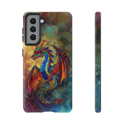 Stained Glass Dragon Phone Case - Colorful Fantasy Design for iPhone, Samsung Galaxy, Google Pixel Devices