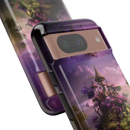 Enchanted Fairy Castle Phone Case - Magical Purple Fantasy Art for iPhone, Samsung Galaxy and Google Pixel Devices