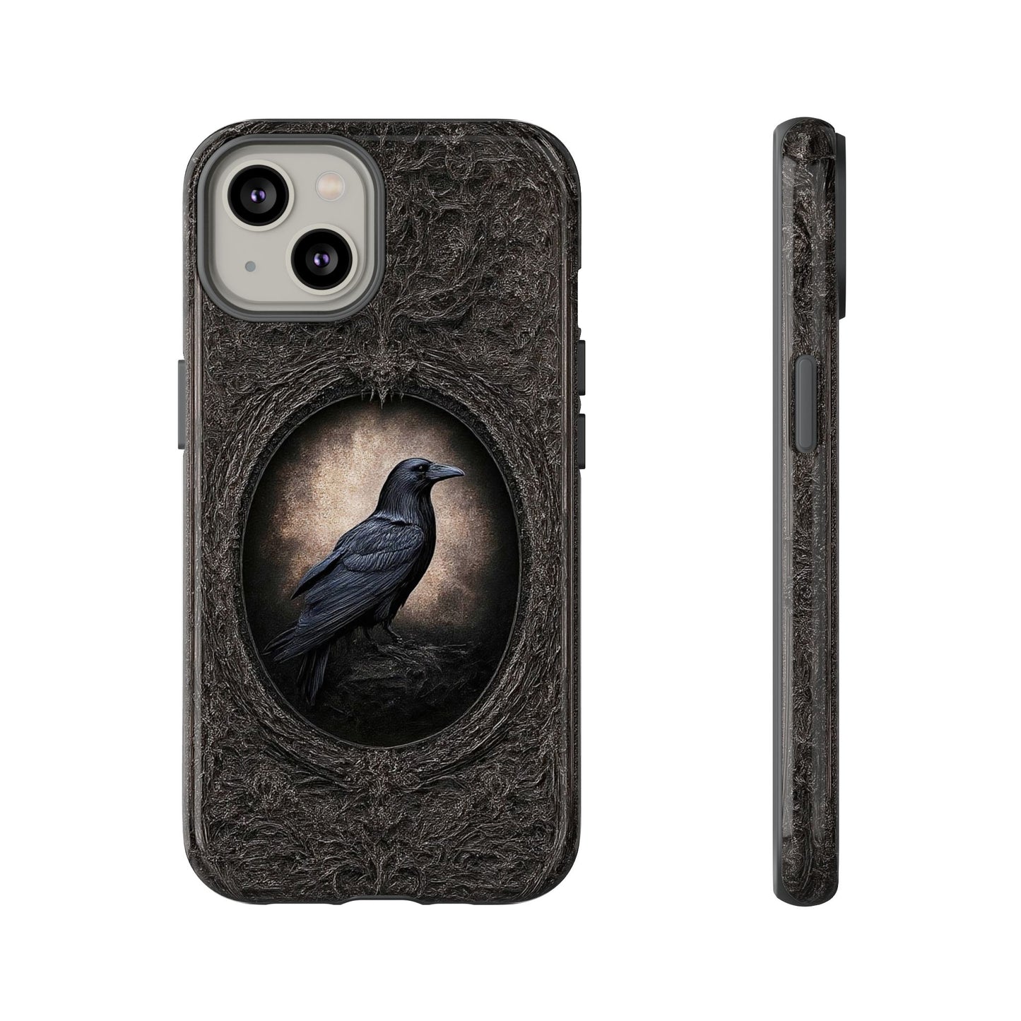 Gothic Raven Phone Case - Mysterious Dark Bird Design