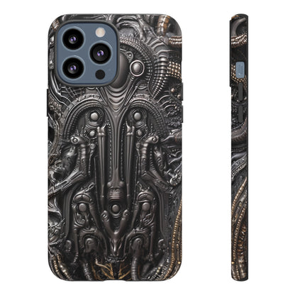 Biomechanical Horror Phone Case – Dark Sci-Fi Design for iPhone, Samsung Galaxy, Google Pixel Devices