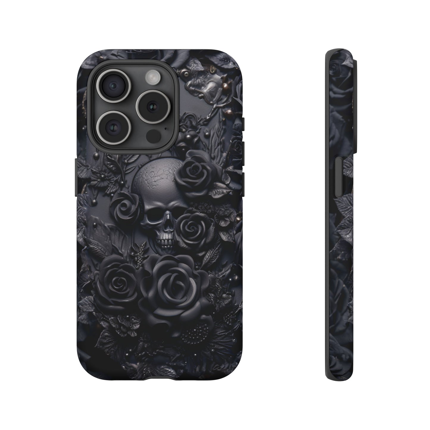 Gothic Black Roses Tough Phone Case – Elegant Dark Floral Design for iPhone, Samsung Galaxy, and Google Pixel Devices