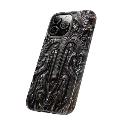 Biomechanical Horror Phone Case – Dark Sci-Fi Design for iPhone, Samsung Galaxy, Google Pixel Devices