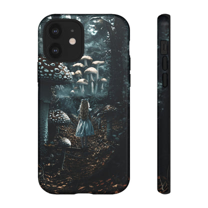 Alice in the Mushroom Forest Phone Case – Fantasy Wonderland Design for iPhone, Samsung Galaxy, and Google Pixel Devices