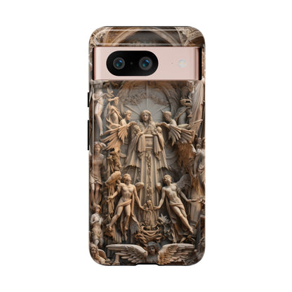 Angelic Statue Phone Case – Heavenly Gothic Marble Design for iPhone, Samsung Galaxy, and Google Pixel Devices