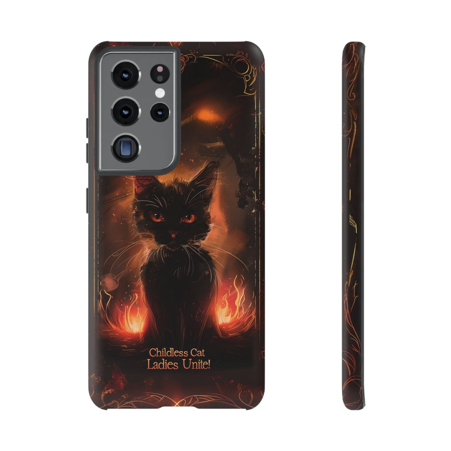 Childless Cat Ladies Unite Phone Case - Gothic Black Cat For iPhone, Samsung Galaxy, and Google Pixel Devices