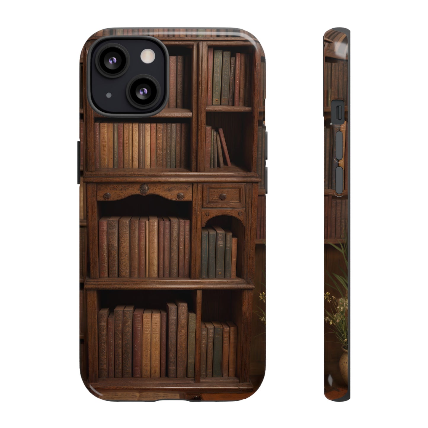 Book Shelf Phone Case – Vintage Library Design for iPhone, Samsung Galaxy, and Google Pixel Devices