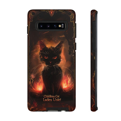 Childless Cat Ladies Unite Phone Case - Gothic Black Cat For iPhone, Samsung Galaxy, and Google Pixel Devices