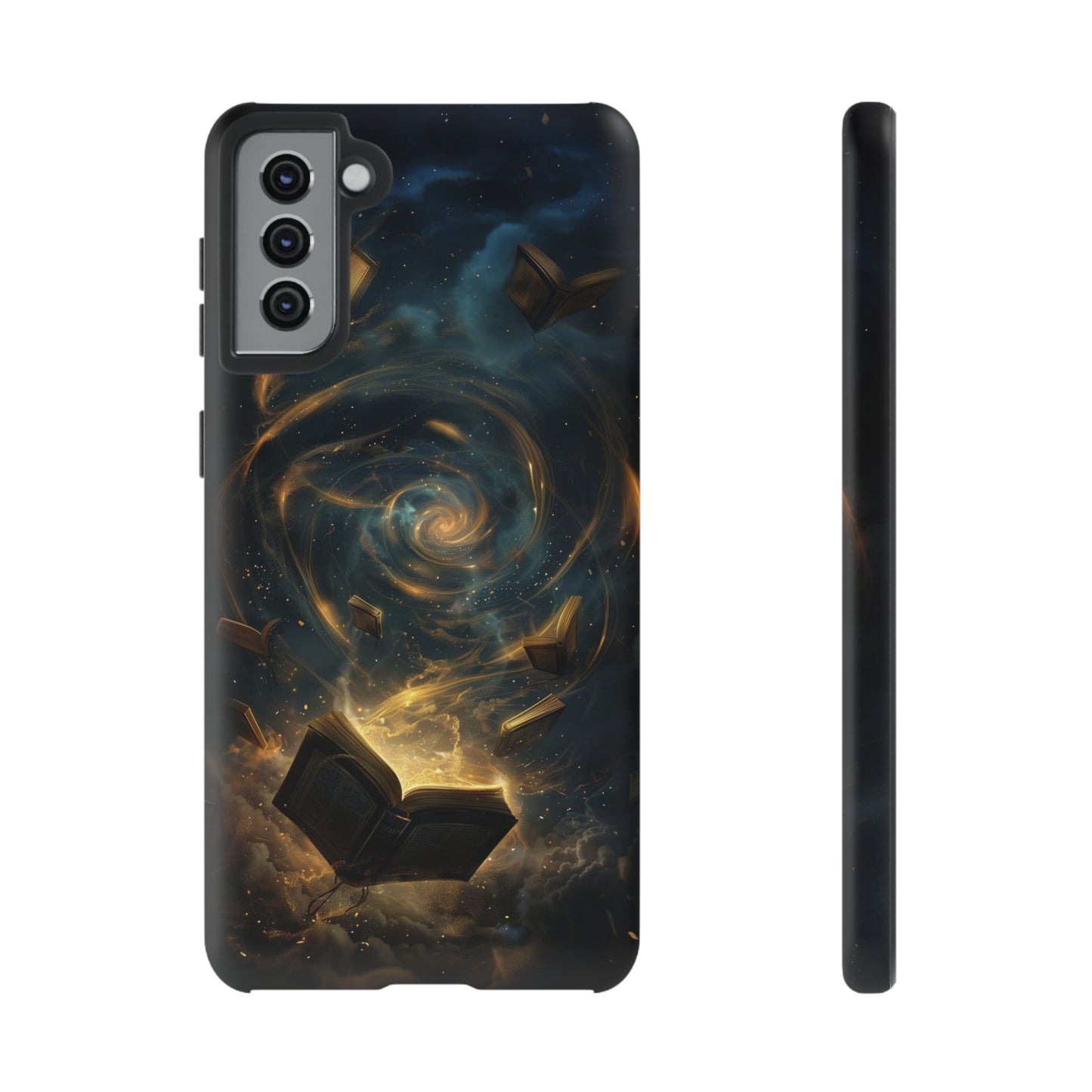 Magical Galaxy Swirling Books Phone Case - Celestial Book Lover's Gift for iPhone, Samsung Galaxy, and Google Pixel Devices