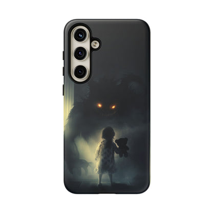 A Child Facing A Terrifying Monster Phone Case - for iPhone, Samsung Galaxy, and Google Pixel Devices