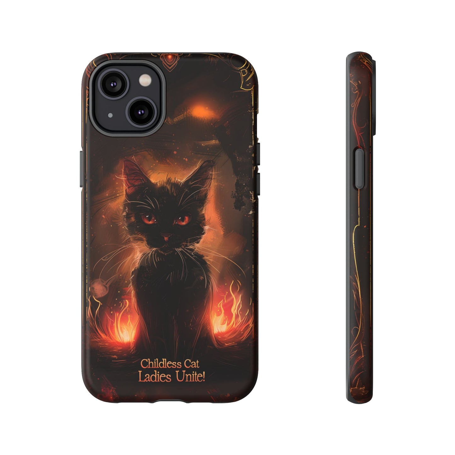 Childless Cat Ladies Unite Phone Case - Gothic Black Cat For iPhone, Samsung Galaxy, and Google Pixel Devices