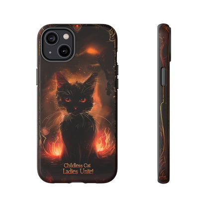 Childless Cat Ladies Unite Phone Case - Gothic Black Cat For iPhone, Samsung Galaxy, and Google Pixel Devices