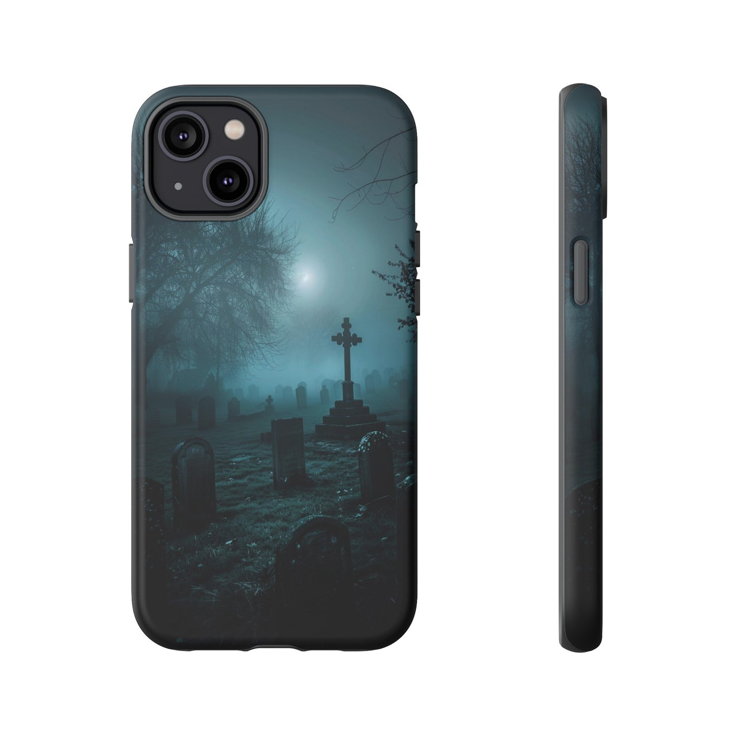 Graveyard at Night Phone Case – Eerie Cemetery Design for iPhone, Samsung Galaxy, and Google Pixel Devices