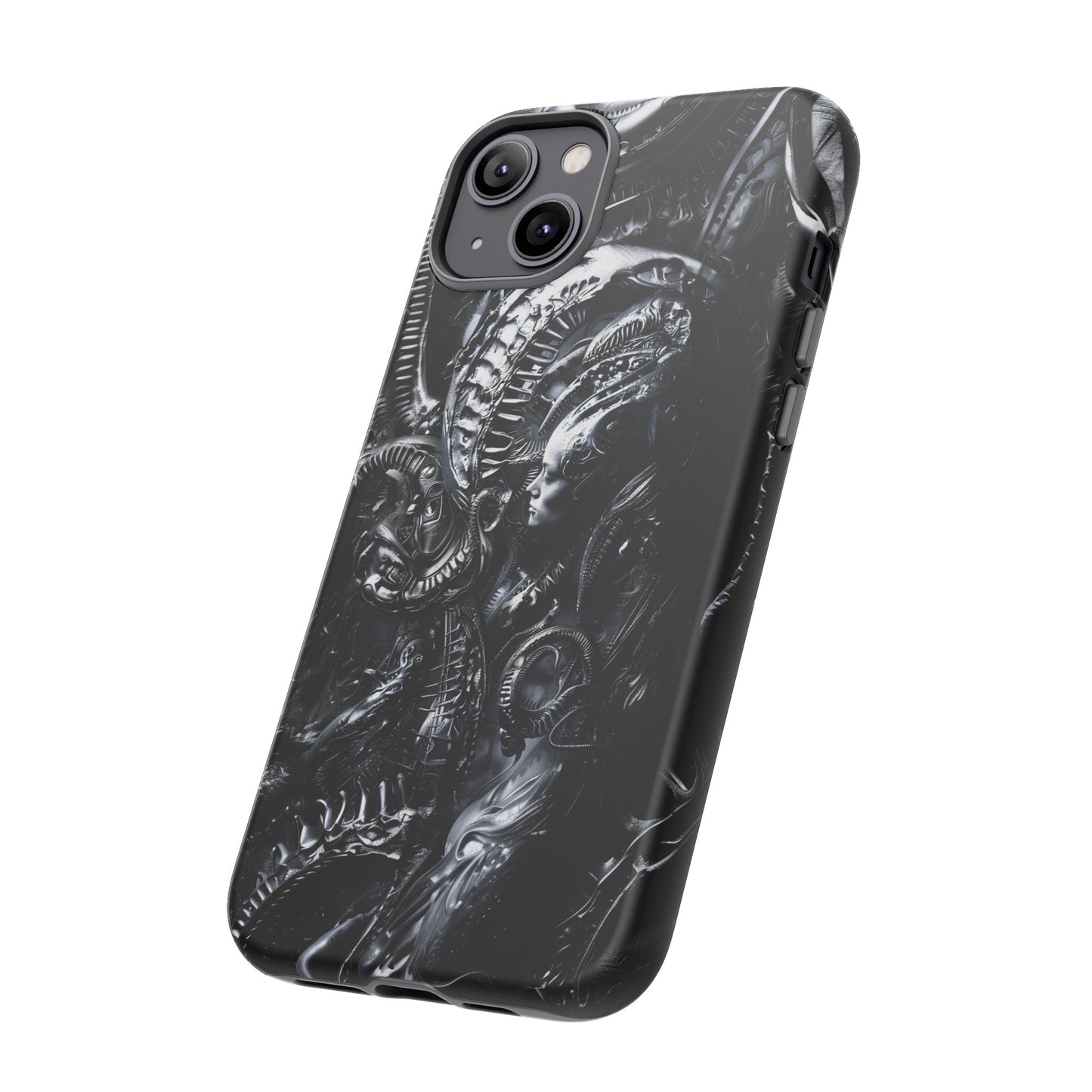 Biomechanical Transhumanism Phone Case – Alien Horror Design for iPhone and Samsung Galaxy Devices