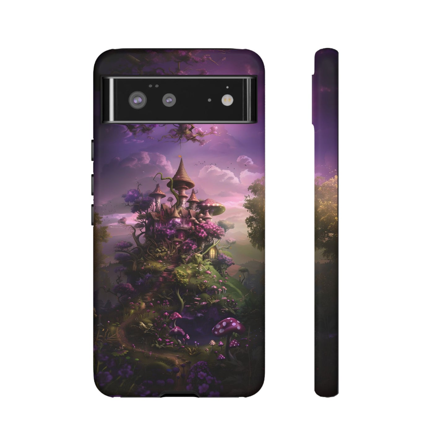 Enchanted Fairy Castle Phone Case - Magical Purple Fantasy Art for iPhone, Samsung Galaxy and Google Pixel Devices