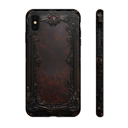 Gothic Ornate Leather-Inspired Phone Case - Dark Aesthetic Cover