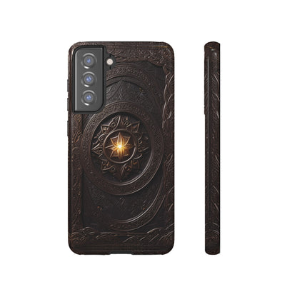 Intricate Leather Flower Tough Phone Case – Elegant Floral Design for iPhone, Samsung Galaxy, and Google Pixel Devices